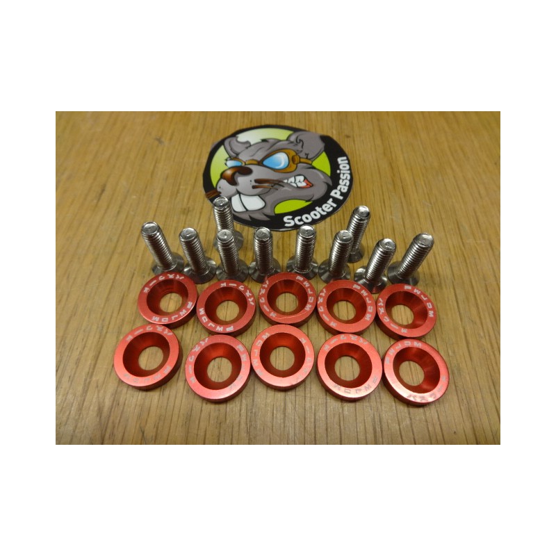 rondelle CNC rouge fixation deck trottinette thunder dualtron power zero 10X france belgque scooter passion