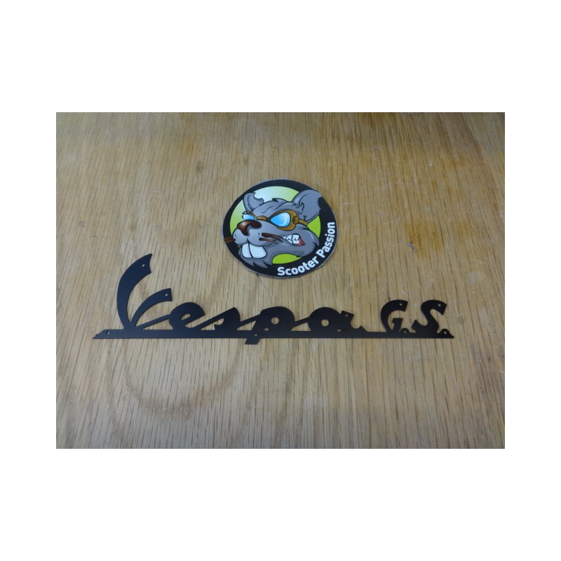 Monogramme / emblème de tablier "Vespa GS" NOIR pour Vespa GS 160