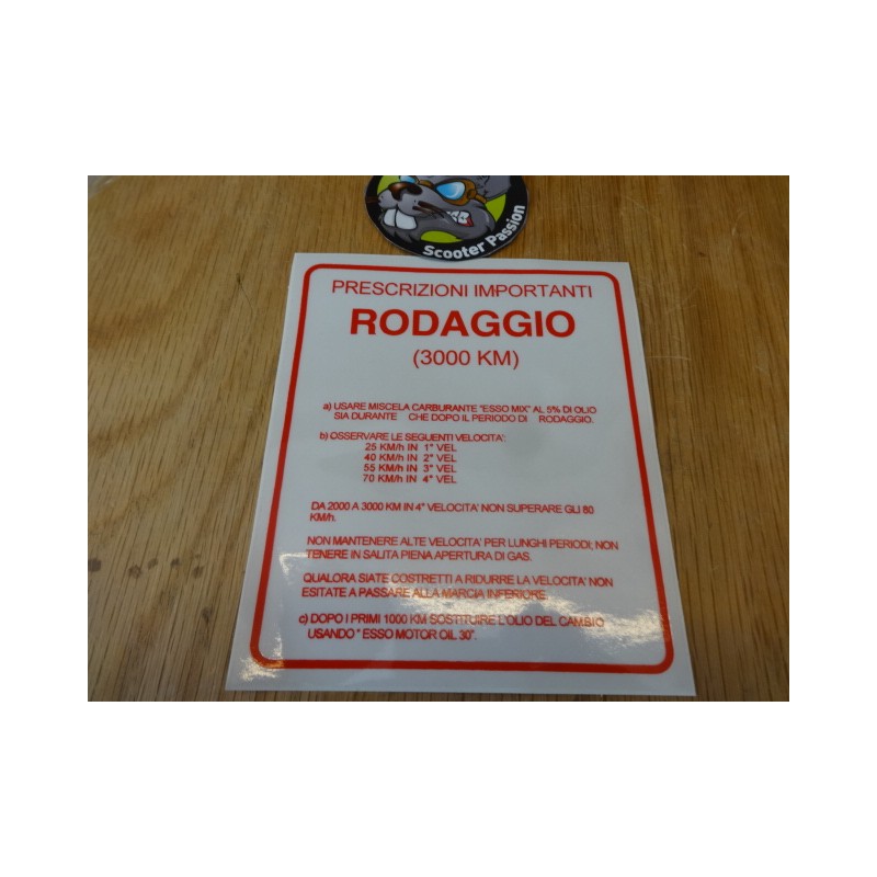 Sticker "RODAGGIO" voor Vespa GS 160
