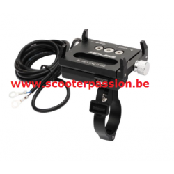 support smartphone guidon trottinette chargeur USB intégré