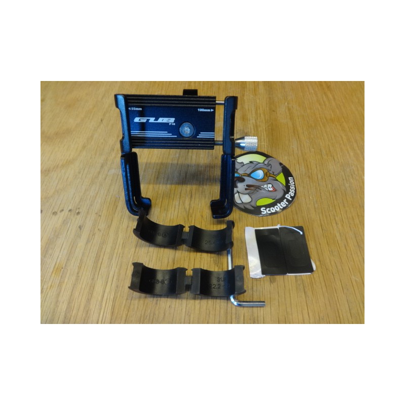 Support smartphone Aluminium CNC NOIR fixation guidon trottinette électrique