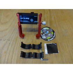 Support smartphone Aluminium CNC NOIR/ROUGE fixation guidon trottinette électrique