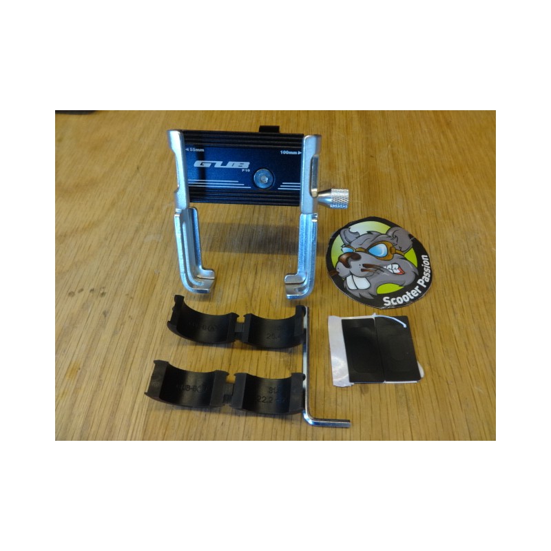 Support smartphone Aluminium CNC NOIR/GRIS fixation guidon trottinette électrique