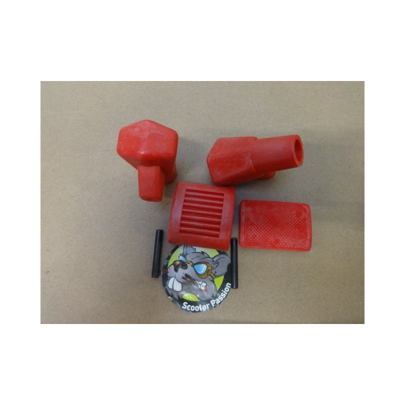 Kit caoutchouc ROUGE pédales freins kick Lambretta Série 1, Série 2, Série 3 Li  TV SX