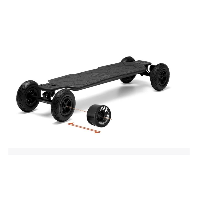 Skateboard électrique série GTR Carbon version loisir adapté pour route lisse ou tous chemins fournis avec deux jeux de roues