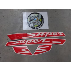 Kit autocollants "Super" Vespa GTS rouge chez scooter passion