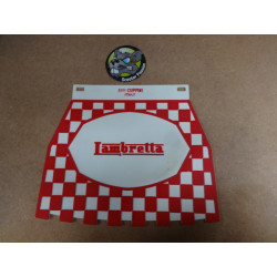 Rood geblokt spatscherm voor alle Lambretta modellen bij scooter passion in belgië