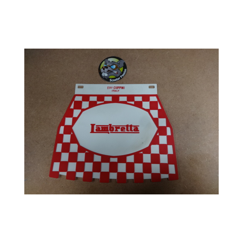 Bavette anti-projection en damier rouge pour toutes les Lambretta chez scooter passion en belgique et en france
