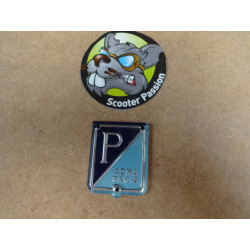 PIAGGIO ACMA Parijs plastic embleem voor Vespa 125 bij scooter passion in belgië
