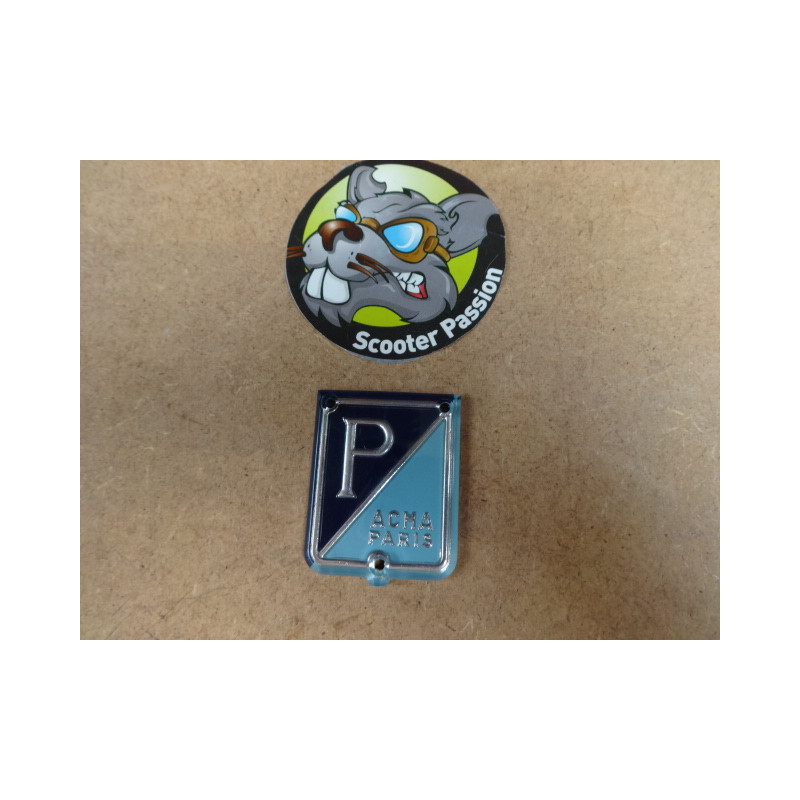 PIAGGIO ACMA Parijs plastic embleem voor Vespa 125 bij scooter passion in belgië