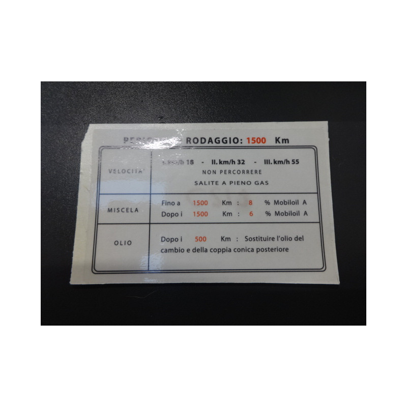 sticker rodaggio Lambretta D LD