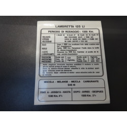 sticker rodaggio Li 125 lambretta