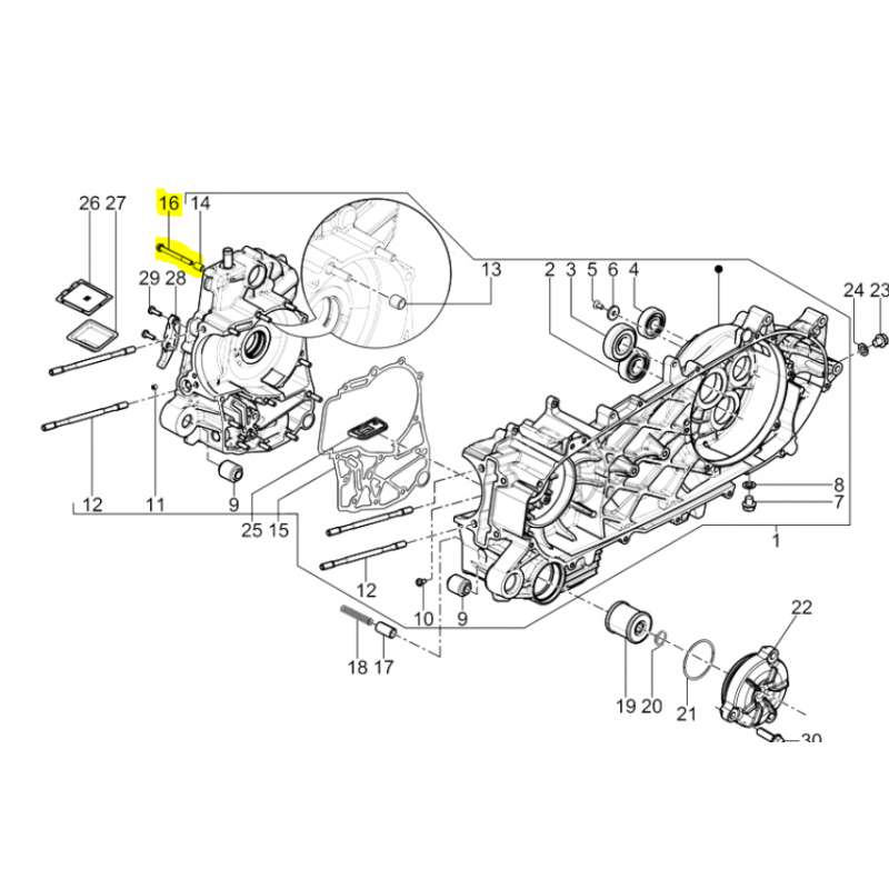 Vis pour carter d'allumage Vespa ET4/​LX/​LXV/​S/​GTS/​GTS Super