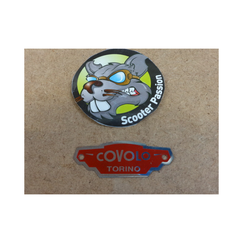 Plaquette de selle COVOLO rouge pour Lambretta