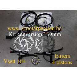 Kit conversion frein hydraulique 4 pistons - 160mm trottinette électrique Vsett10+