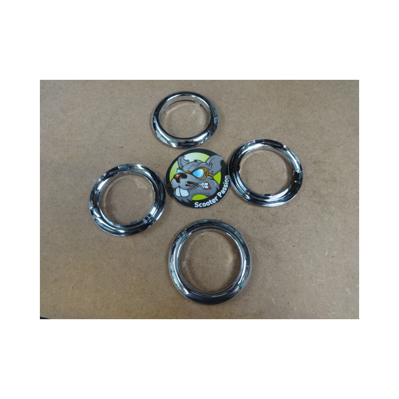 KIT 4 anneaux CHROME ailes Lambretta LD