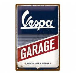 Plaque émaillée VESPA GARAGE cadeau passionné vespa