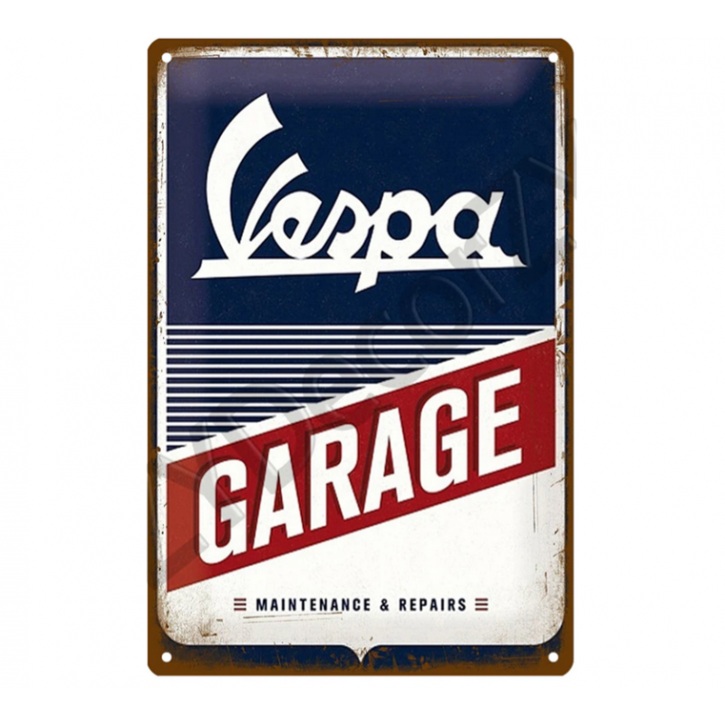 Metalen wandbord  VESPA GARAGE