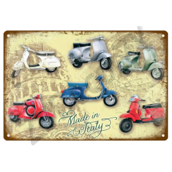 Plaque émaillée "VESPA made...