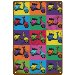 Plaque émaillée Vespa...