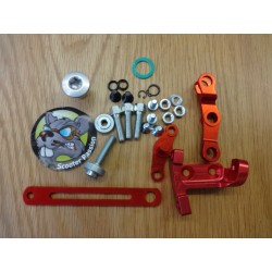 Versnellings + koppelingssteun systeem Lambretta CNC Targanine ROOD