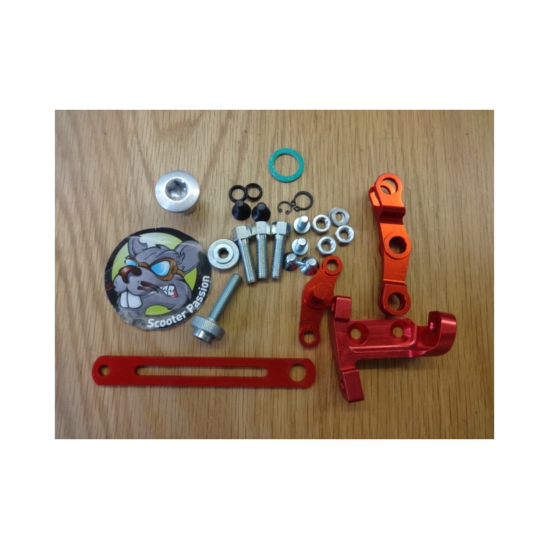 Versnellings + koppelingssteun systeem Lambretta CNC Targanine ROOD