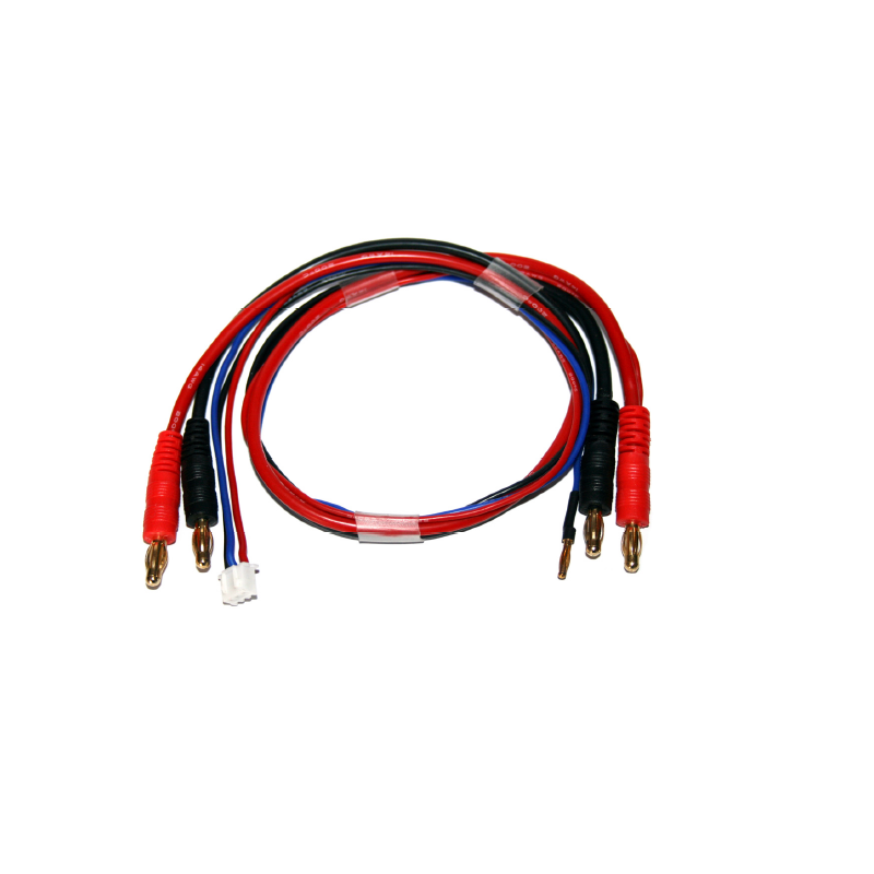 Câble de charge connecteurs "banane" Ø 4mm vers connecteurs Ø 4mm