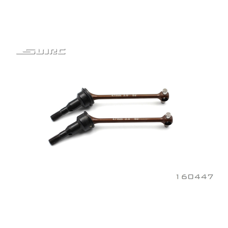Set 2 volledig cardans SPRING STEEL CVD DRIVE SHAFT-SPRING STEEL 43mm 3.0PIN Rc auto SNRC 1/10