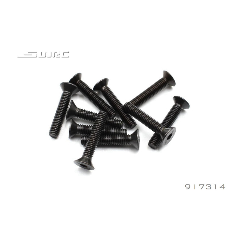 Kit 10 vis M3X14 tete fraisée voiture RC SNRC R3 - Tête fraisée