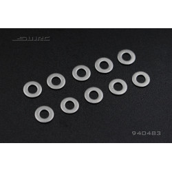 Set 10 aluminium rondelle tussenschot 4X8X0.3mm centrale poelie as RC auto SNRC R3 te koop belgie modelbouw rc winkel