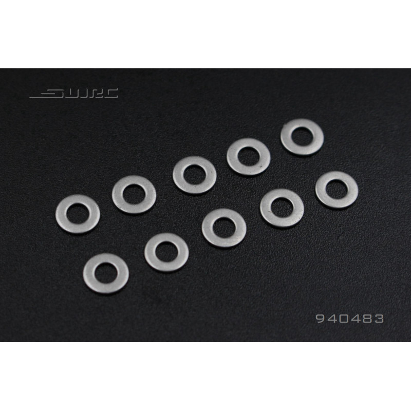 Set 10 aluminium rondelle tussenschot 4X8X0.3mm centrale poelie as RC auto SNRC R3 te koop belgie modelbouw rc winkel