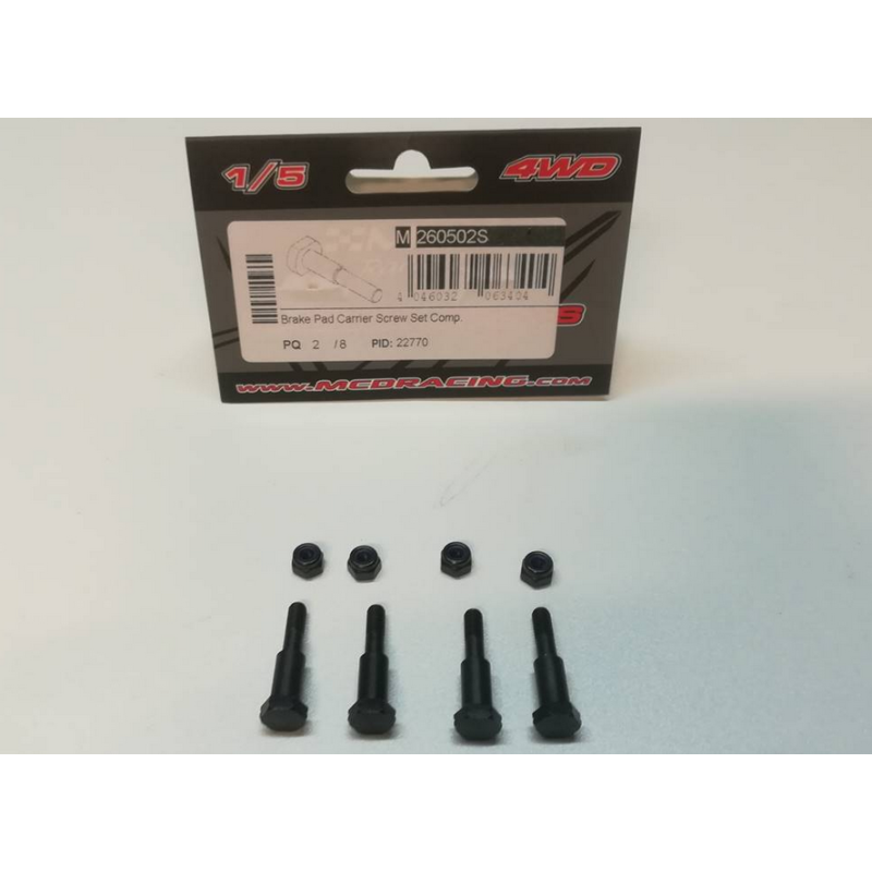 Set schroeven/assen remschoene dubbele schijven rc auto MCD XR5 - LANGE SCHROEVEN