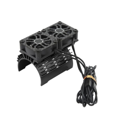 ALU RADIATOR dubbele koelingfans 30x30x10 hogesnelheid motor rc auto Ø 40/42mm - ZWART