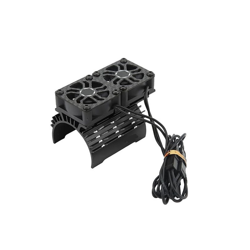 ALU RADIATOR dubbele koelingfans 30x30x10 hogesnelheid motor rc auto Ø 40/42mm - ZWART