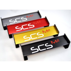 Aileron arrière ALUMINIUM 240mm + supports PLASTIC voiture rc 1/5 Genius XR4, Mecatech - NOIR