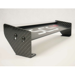 Achterwing 240mm ALIMINIUM met CARBONE steunen rc auto 1/5 Genius XR4, Mecatech  - ZWART