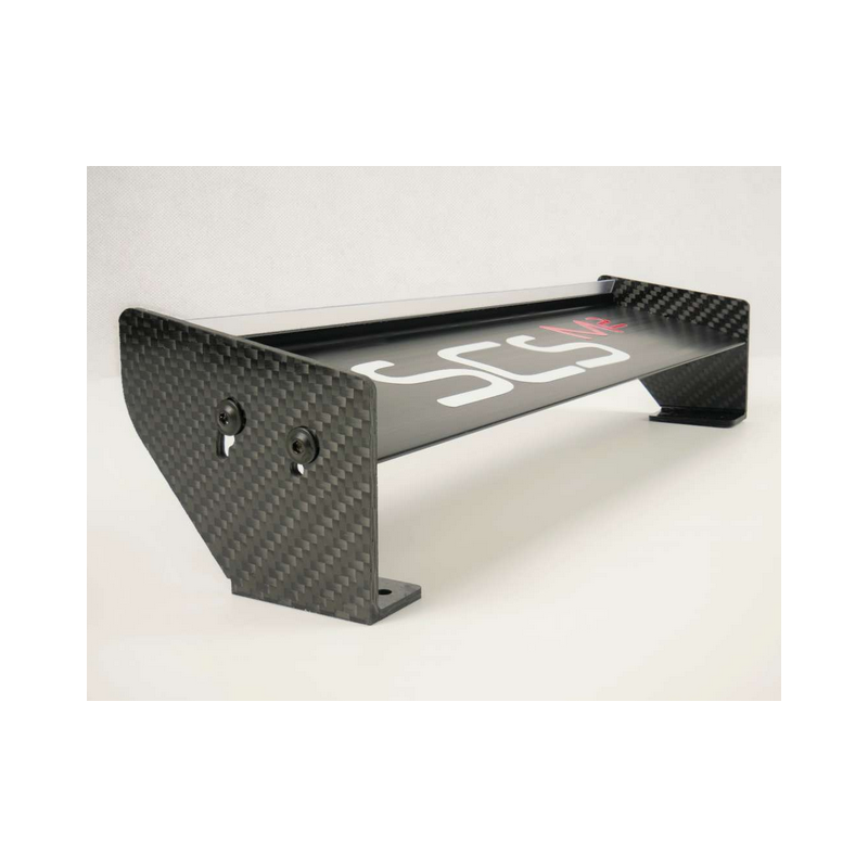 Achterwing 240mm ALIMINIUM met CARBONE steunen rc auto 1/5 Genius XR4, Mecatech  - ZWART