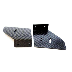 Kit 2 supports CARBONE pour aileron arrière ALUMINIUM 240mm voiture rc 1/5 Genius XR4, Mecatech - NOIR