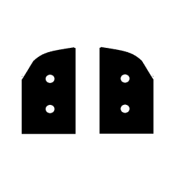 Set 2 binnensteunen montage achterwing  rc auto 1/5 Genius XR4, Mecatech  - ZWART