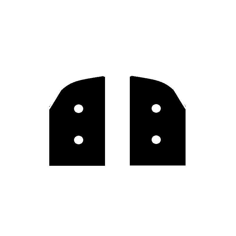 Kit 2 supports INTERNES montage  aileron arrière ALUMINIUM 240mm voiture rc 1/5 Genius XR4, Mecatech - NOIR