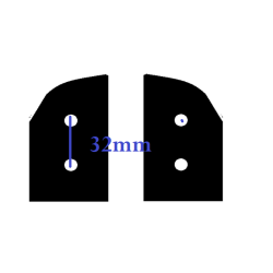 Set 2 binnensteunen montage achterwing MCD rc auto 1/5 Genius XR4, Mecatech  - ZWART