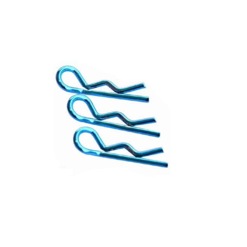 Kit 10 clips agraphe de carrosserie voiture RC 1/10 - BLEU SMALL HEAD