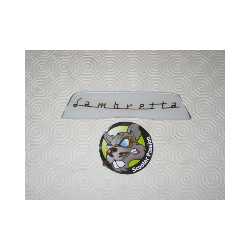 Plaquette arrière châssis "Lambretta" BLANCHE Li Serie 3