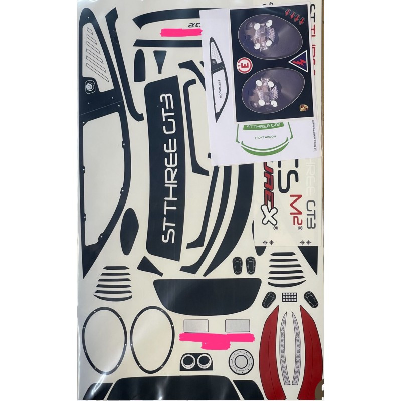 Kit autocollants pour carrosserie voiture rc 1/5 Porsche GT3 ST THREE PERFORMANCE - EFRA à vendre magasin modélisme belgique