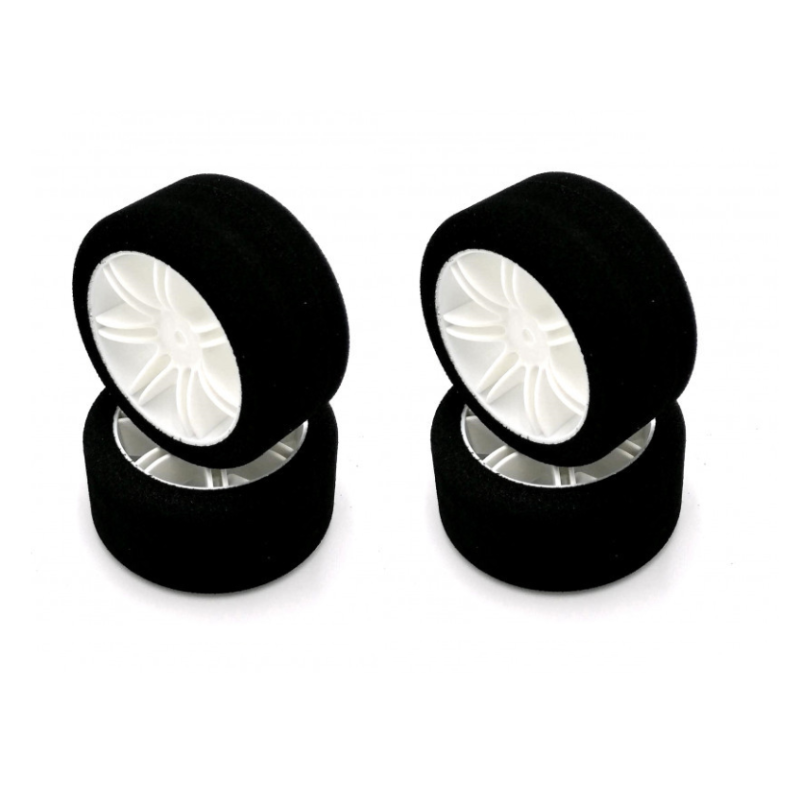 Kit 4 pneus mousse AVANT 37° + ARRIERE 40° - Voiture RC 1/10 - HOT RACE