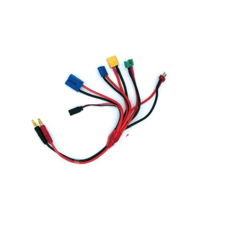 Laadkabel modelbouw RC MULTI plug 4mm  à EC3 / MPX / XT60 / EC5 / Ultra T / Accu récepteur UNI (FUT & JR) - 300mm