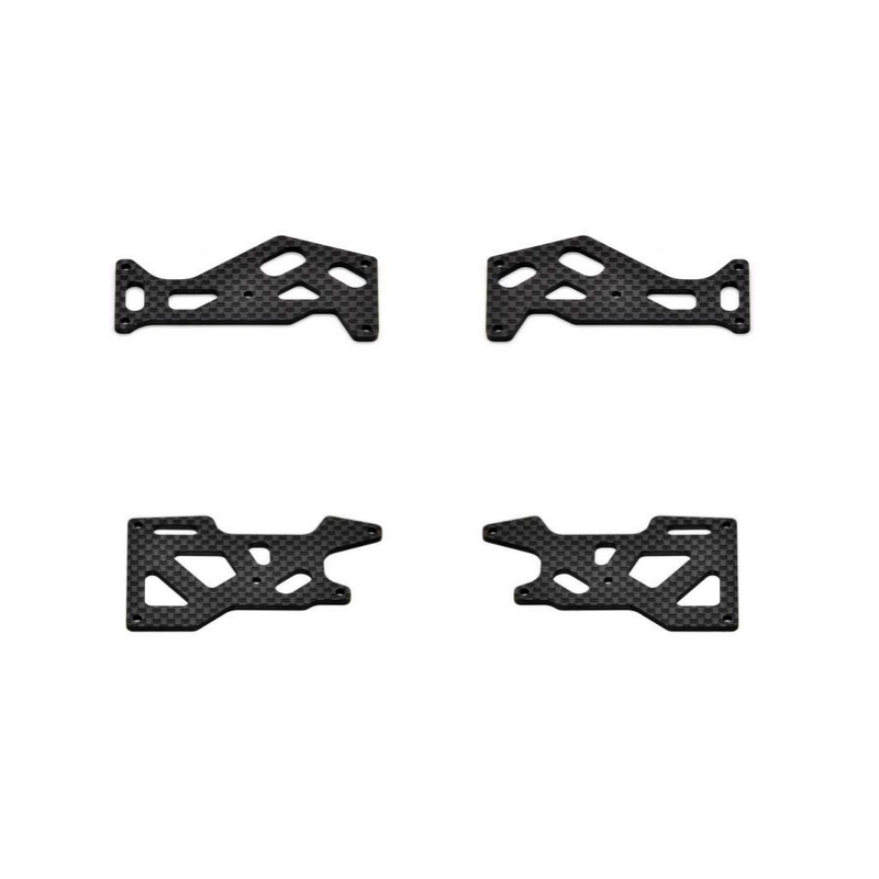 Set van 4 carbonverstevigingen voor- en achterwielophanging  voor Hobao Hyper VTE2 te koop belgie optie hobao rc winkel