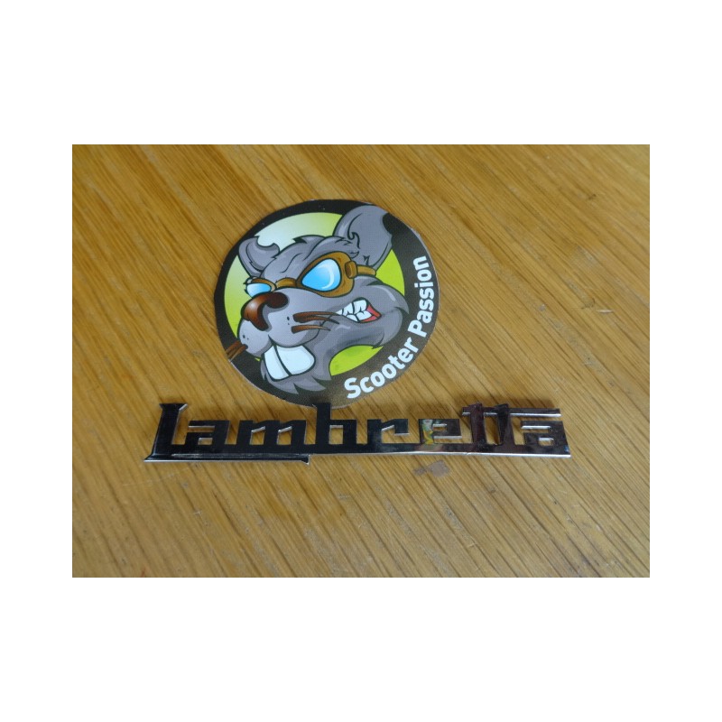 Monogram "Lambretta" beenschild voor Lambretta GP/DL bij scooter passion in belgië