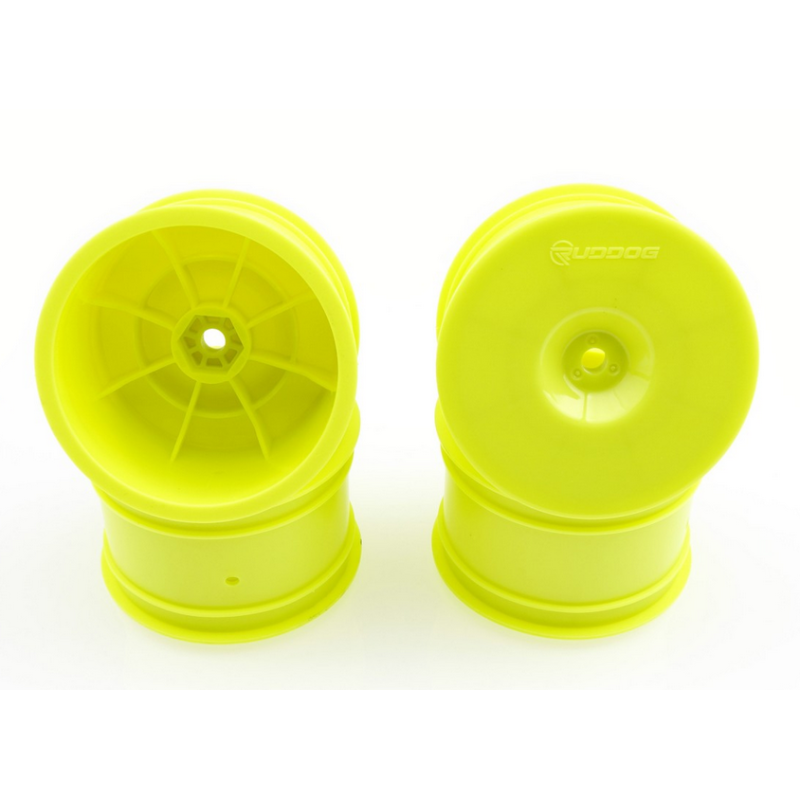 Kit 2 jantes 2.2" buggy 1/10 4X2 et 4X4 - ARRIERE - JAUNES FLUO