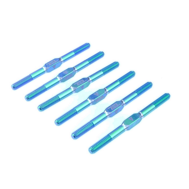 Set van 6 trekstangen 3,5 x 48 mm Team Associated RC10B7 - TITANIUM - BLAUW - OPTIE te koop rc winkel belgie